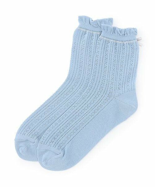 pom ponette junior / ポンポネット ジュニア ソックス | 後ろリボンクルーソックス（ライト ブルー）