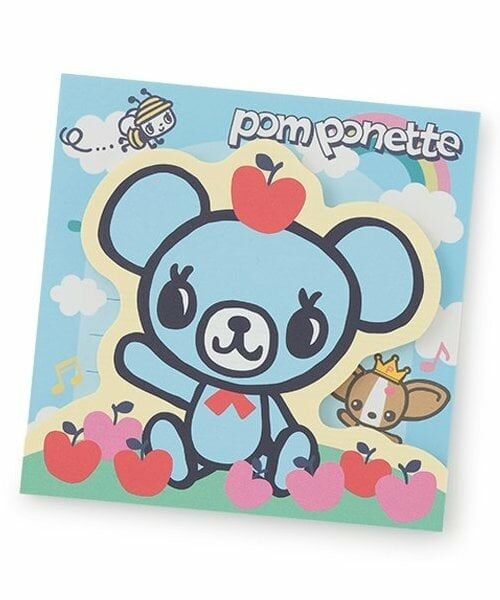 pom ponette junior / ポンポネット ジュニア ステーショナリー | ミントくん ダイカットメモパッド（サックス）