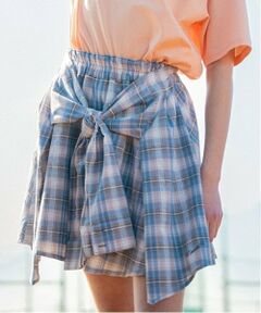 pom ponette junior / ポンポネット ジュニア ショート・ハーフ・半端丈パンツ | シャツ巻きチェックキュロット
