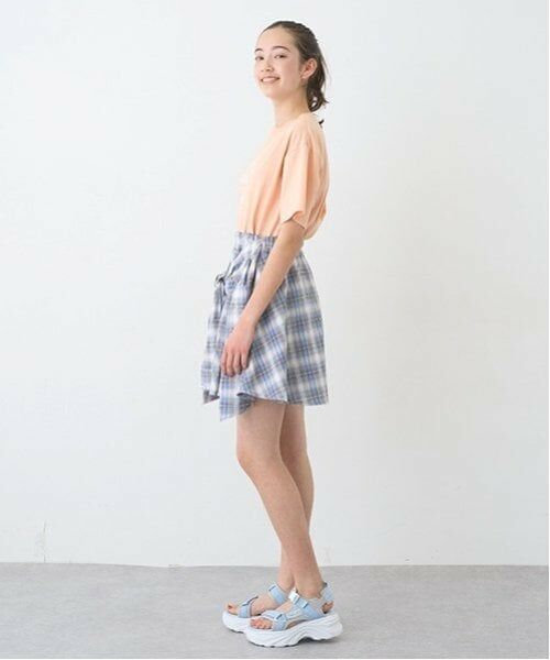 pom ponette junior / ポンポネット ジュニア ショート・ハーフ・半端丈パンツ | シャツ巻きチェックキュロット | 詳細19