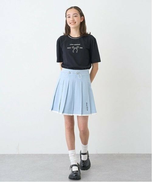 pom ponette junior / ポンポネット ジュニア ショート・ハーフ・半端丈パンツ | 【Cuugal掲載】カットデニムプリーツスカパン | 詳細17