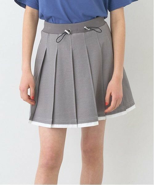 pom ponette junior / ポンポネット ジュニア ショート・ハーフ・半端丈パンツ | 【Cuugal掲載】カットデニムプリーツスカパン（グレー）