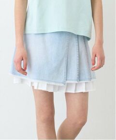 pom ponette junior / ポンポネット ジュニア ミニ・ひざ丈スカート | インナーパンツつきレイヤードデニムスカート