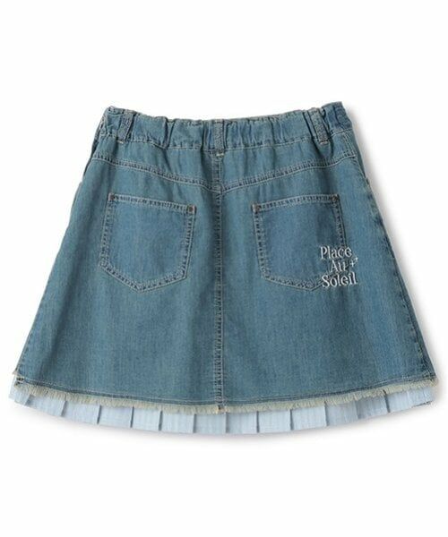 pom ponette junior / ポンポネット ジュニア ミニ・ひざ丈スカート | インナーパンツつきレイヤードデニムスカート | 詳細1