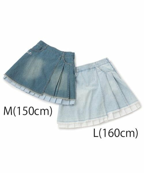 pom ponette junior / ポンポネット ジュニア ミニ・ひざ丈スカート | インナーパンツつきレイヤードデニムスカート | 詳細15
