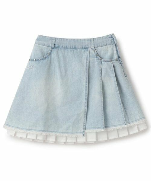pom ponette junior / ポンポネット ジュニア ミニ・ひざ丈スカート | インナーパンツつきレイヤードデニムスカート | 詳細17