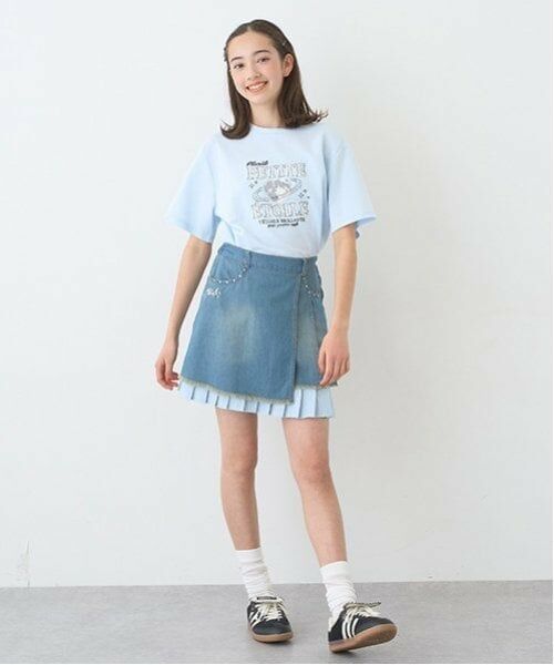 pom ponette junior / ポンポネット ジュニア ミニ・ひざ丈スカート | インナーパンツつきレイヤードデニムスカート | 詳細18