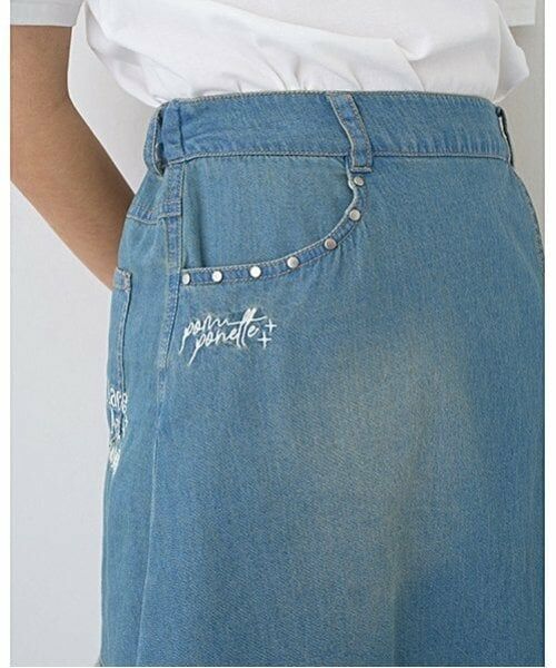 pom ponette junior / ポンポネット ジュニア ミニ・ひざ丈スカート | インナーパンツつきレイヤードデニムスカート | 詳細19