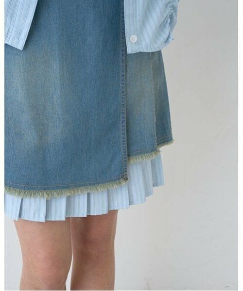 pom ponette junior / ポンポネット ジュニア ミニ・ひざ丈スカート | インナーパンツつきレイヤードデニムスカート | 詳細20