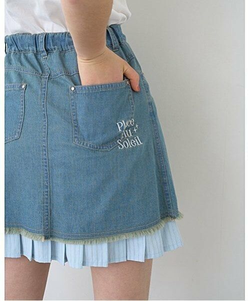 pom ponette junior / ポンポネット ジュニア ミニ・ひざ丈スカート | インナーパンツつきレイヤードデニムスカート | 詳細23