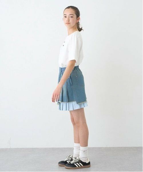 pom ponette junior / ポンポネット ジュニア ミニ・ひざ丈スカート | インナーパンツつきレイヤードデニムスカート | 詳細27