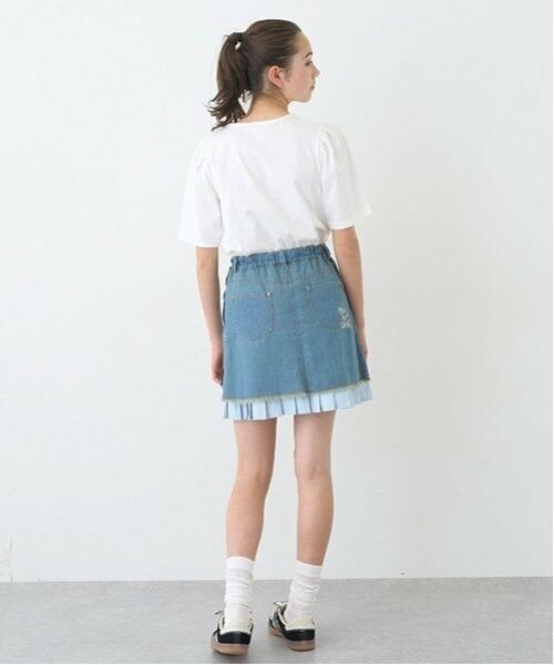 pom ponette junior / ポンポネット ジュニア ミニ・ひざ丈スカート | インナーパンツつきレイヤードデニムスカート | 詳細28
