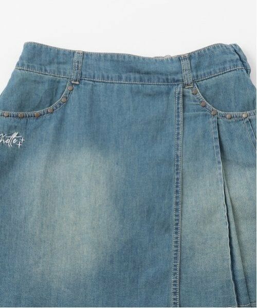 pom ponette junior / ポンポネット ジュニア ミニ・ひざ丈スカート | インナーパンツつきレイヤードデニムスカート | 詳細3