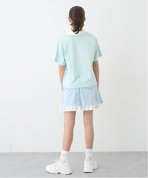 pom ponette junior / ポンポネット ジュニア ミニ・ひざ丈スカート | インナーパンツつきレイヤードデニムスカート | 詳細30