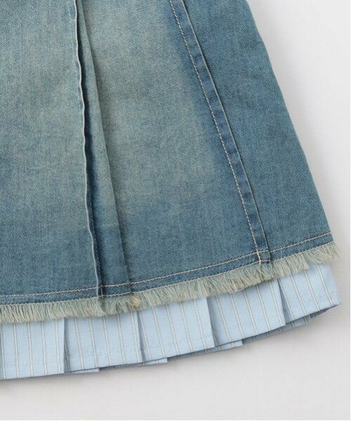 pom ponette junior / ポンポネット ジュニア ミニ・ひざ丈スカート | インナーパンツつきレイヤードデニムスカート | 詳細8