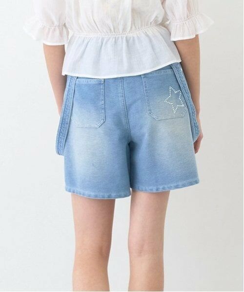 pom ponette junior / ポンポネット ジュニア ショート・ハーフ・半端丈パンツ | 【のびのび】サスペンダー風カットデニムショーパン | 詳細17