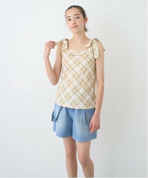 pom ponette junior / ポンポネット ジュニア ショート・ハーフ・半端丈パンツ | 【のびのび】サスペンダー風カットデニムショーパン | 詳細18