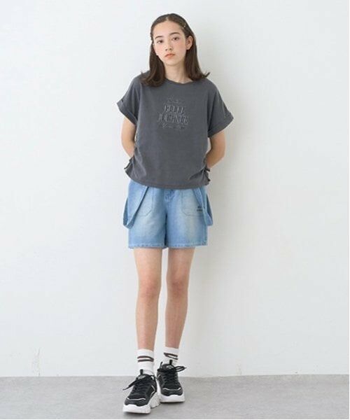 pom ponette junior / ポンポネット ジュニア ショート・ハーフ・半端丈パンツ | 【のびのび】サスペンダー風カットデニムショーパン | 詳細21