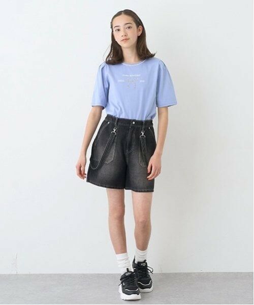 pom ponette junior / ポンポネット ジュニア ショート・ハーフ・半端丈パンツ | 【のびのび】サスペンダー風カットデニムショーパン | 詳細26