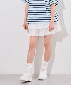 pom ponette junior / ポンポネット ジュニア ショート・ハーフ・半端丈パンツ | コットンレースティアードスカパン