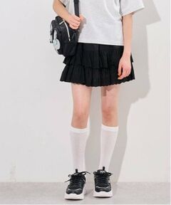 pom ponette junior / ポンポネット ジュニア ショート・ハーフ・半端丈パンツ | コットンレースティアードスカパン