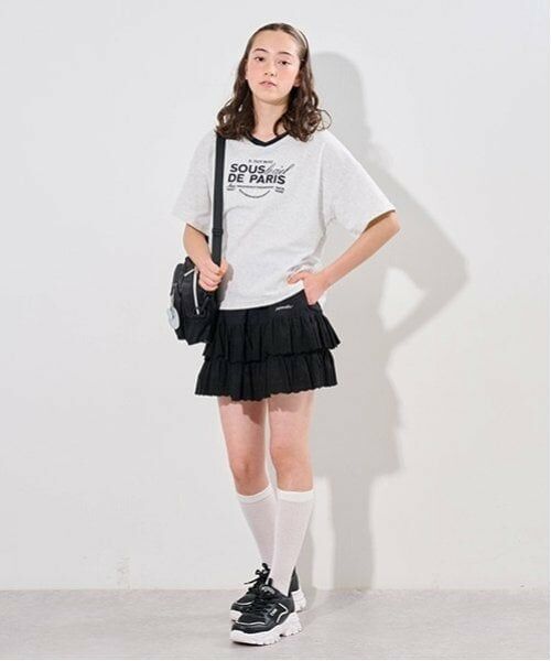 pom ponette junior / ポンポネット ジュニア ショート・ハーフ・半端丈パンツ | コットンレースティアードスカパン | 詳細14