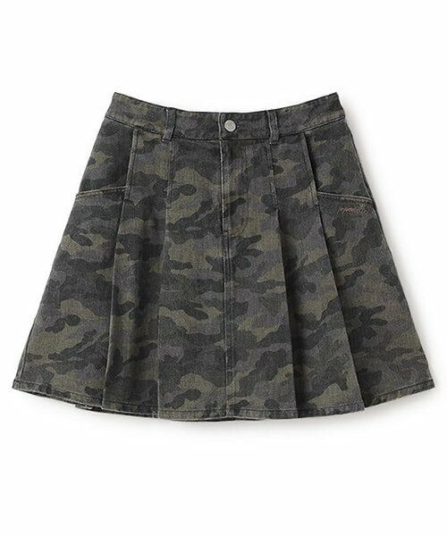 pom ponette junior / ポンポネット ジュニア ミニ・ひざ丈スカート | タックスカート×インパンセット(カーキ)