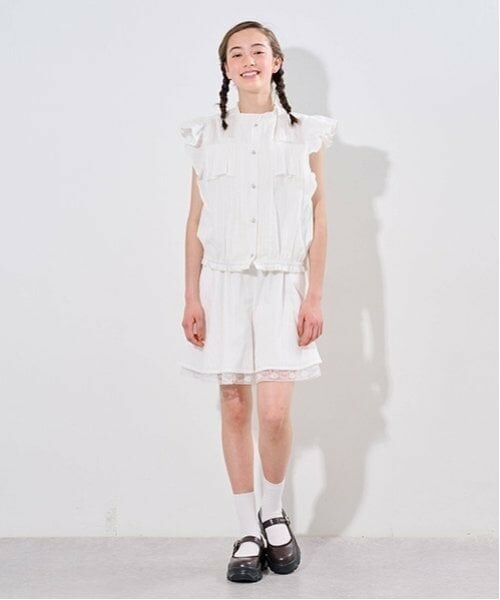 pom ponette junior / ポンポネット ジュニア ショート・ハーフ・半端丈パンツ | 裾レースキュロット | 詳細13