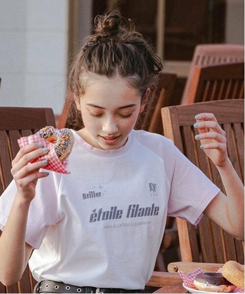 pom ponette junior / ポンポネット ジュニア Tシャツ | 【ニコ☆プチ掲載】【防汚加工】ラグランTシャツ（ピンク）