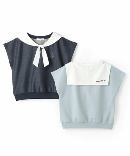 pom ponette junior / ポンポネット ジュニア Tシャツ | 【Cuugal掲載】カットデニム2WAYセーラートップス | 詳細11
