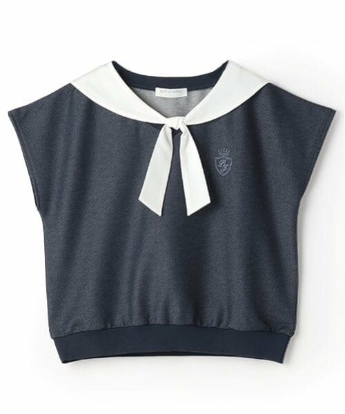 pom ponette junior / ポンポネット ジュニア Tシャツ | 【Cuugal掲載】カットデニム2WAYセーラートップス | 詳細13