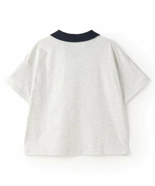 pom ponette junior / ポンポネット ジュニア Tシャツ | 【防汚加工】スキッパー衿ロゴTシャツ | 詳細1