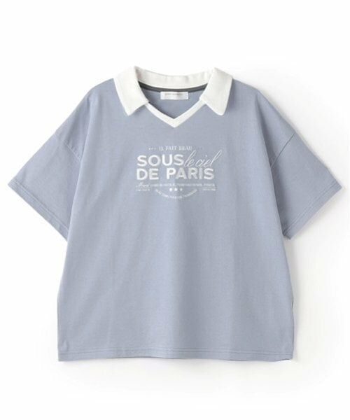 pom ponette junior / ポンポネット ジュニア Tシャツ | 【防汚加工】スキッパー衿ロゴTシャツ | 詳細11