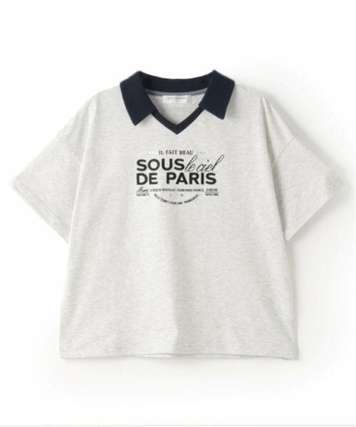 pom ponette junior / ポンポネット ジュニア Tシャツ | 【防汚加工】スキッパー衿ロゴTシャツ | 詳細12