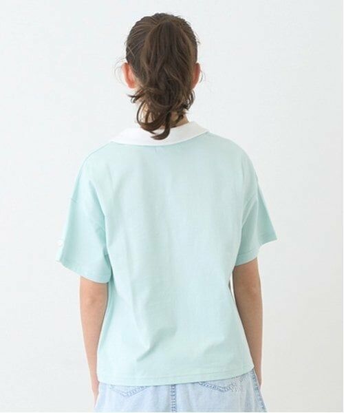 pom ponette junior / ポンポネット ジュニア Tシャツ | 【防汚加工】スキッパー衿ロゴTシャツ | 詳細14