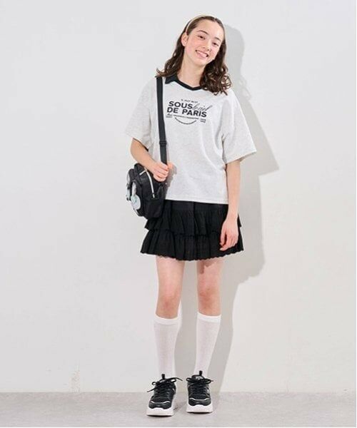 pom ponette junior / ポンポネット ジュニア Tシャツ | 【防汚加工】スキッパー衿ロゴTシャツ | 詳細20