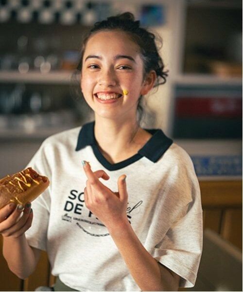 pom ponette junior / ポンポネット ジュニア Tシャツ | 【防汚加工】スキッパー衿ロゴTシャツ | 詳細21