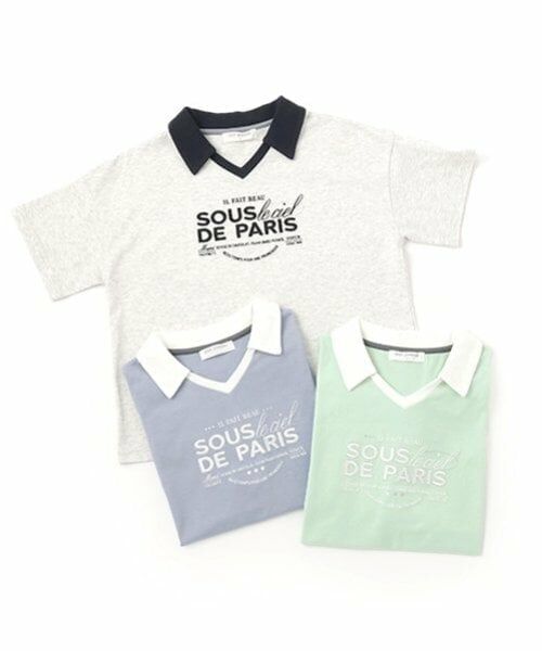 pom ponette junior / ポンポネット ジュニア Tシャツ | 【防汚加工】スキッパー衿ロゴTシャツ | 詳細9