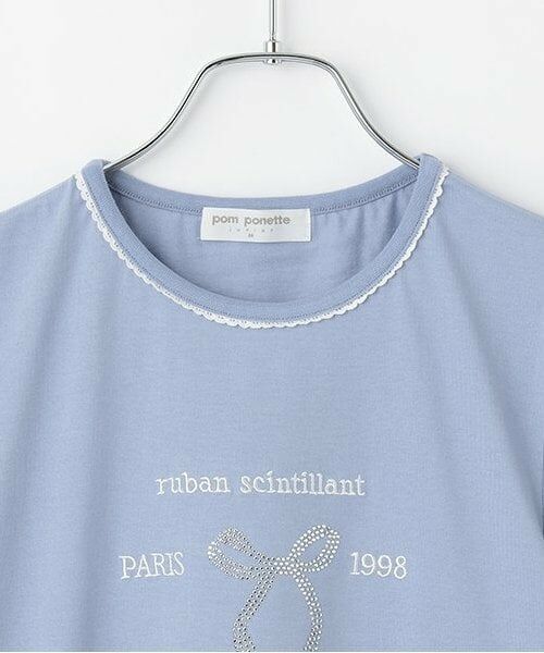 pom ponette junior / ポンポネット ジュニア Tシャツ | 【防汚加工】リボンロゴTシャツ | 詳細2