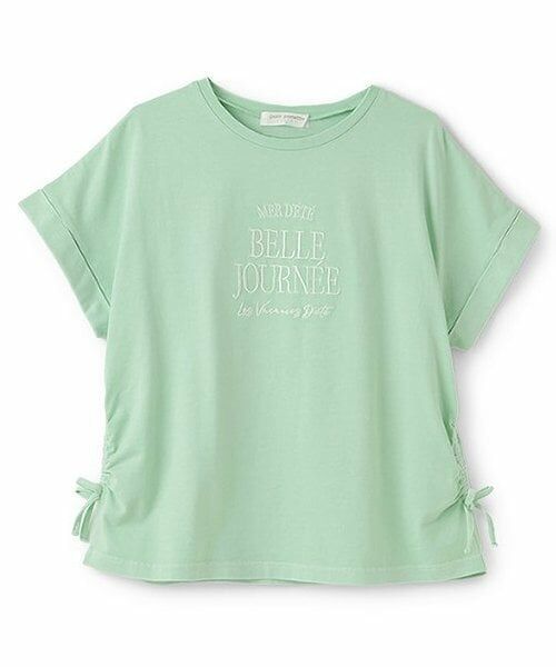 pom ponette junior / ポンポネット ジュニア Tシャツ | ピグメント加工ロゴTシャツ（エメラルド グリーン）