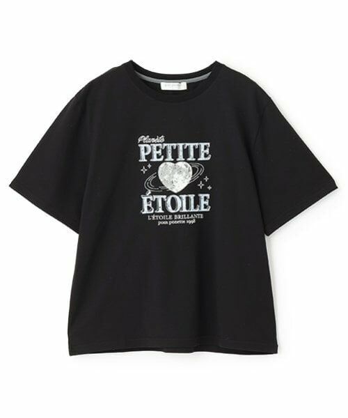 pom ponette junior / ポンポネット ジュニア Tシャツ | 【防汚加工】かすれロゴTシャツ（黒）