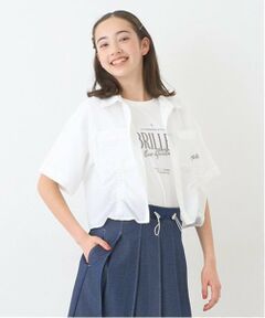 pom ponette junior / ポンポネット ジュニア シャツ・ブラウス | 【ニコ☆プチ掲載】ドロスト半袖シャツ＋Tシャツセット