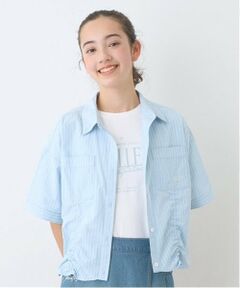 pom ponette junior / ポンポネット ジュニア シャツ・ブラウス | 【ニコ☆プチ掲載】ドロスト半袖シャツ＋Tシャツセット