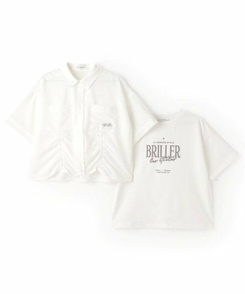 pom ponette junior / ポンポネット ジュニア シャツ・ブラウス | 【ニコ☆プチ掲載】ドロスト半袖シャツ＋Tシャツセット | 詳細2