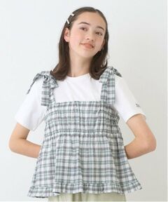 pom ponette junior / ポンポネット ジュニア その他トップス | 【機能素材】チェックビスチェ＋Tシャツセット