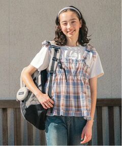 pom ponette junior / ポンポネット ジュニア その他トップス | 【機能素材】チェックビスチェ＋Tシャツセット