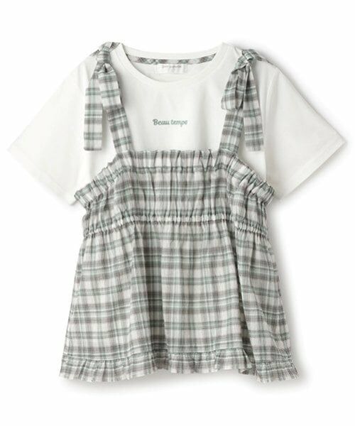 pom ponette junior / ポンポネット ジュニア その他トップス | 【機能素材】チェックビスチェ＋Tシャツセット | 詳細10