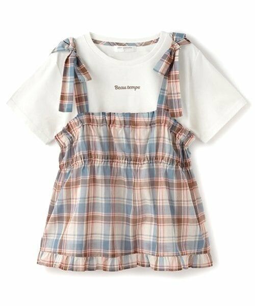 pom ponette junior / ポンポネット ジュニア その他トップス | 【機能素材】チェックビスチェ＋Tシャツセット | 詳細11