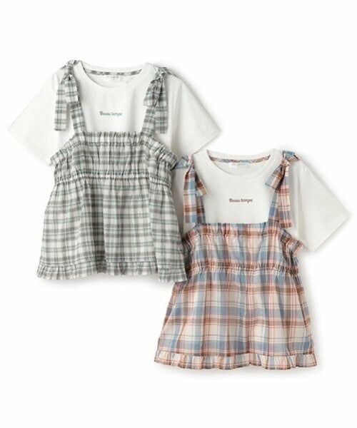 pom ponette junior / ポンポネット ジュニア その他トップス | 【機能素材】チェックビスチェ＋Tシャツセット | 詳細12