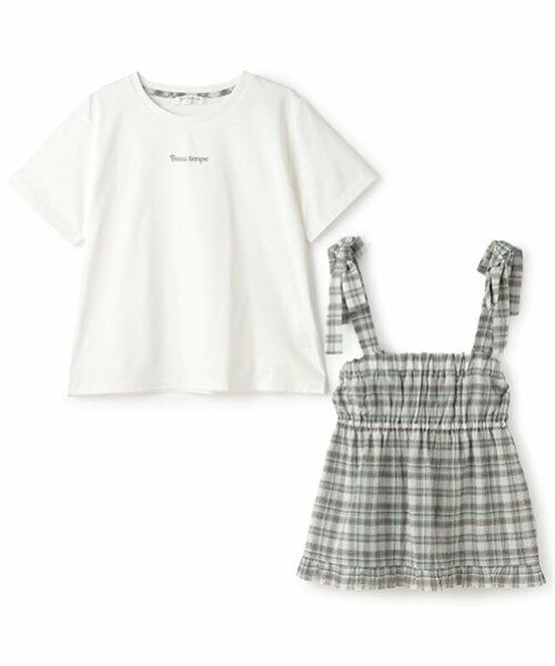 pom ponette junior / ポンポネット ジュニア その他トップス | 【機能素材】チェックビスチェ＋Tシャツセット | 詳細2
